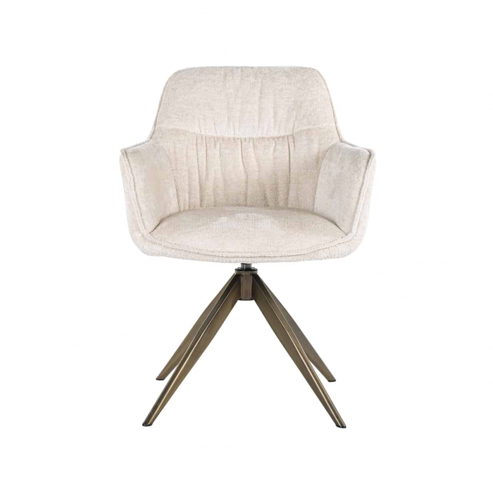 Scaun pivotant Aline, catifea albă din catifea chenilată ignifugată (FR-Bergen 900 chenilă albă), S4553 FR WHITE CHENILLE - Richmond Interiors [4]