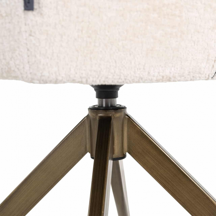 Scaun pivotant Aline, catifea albă din catifea chenilată ignifugată (FR-Bergen 900 chenilă albă), S4553 FR WHITE CHENILLE - Richmond Interiors [7]