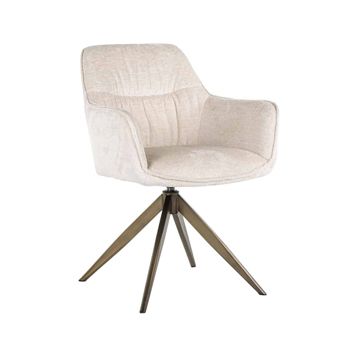 Scaun pivotant Aline, catifea albă din catifea chenilată ignifugată (FR-Bergen 900 chenilă albă), S4553 FR WHITE CHENILLE - Richmond Interiors [1]