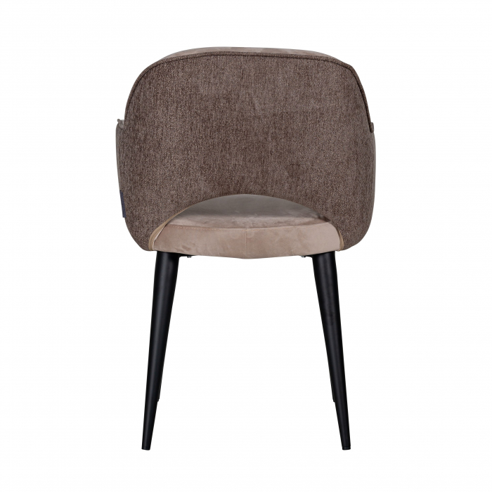 Scaun premium Farru poliester diverse culori si picioare metal negru, cu cotiere, S4483 KHAKI - Richmond Interiors [4]