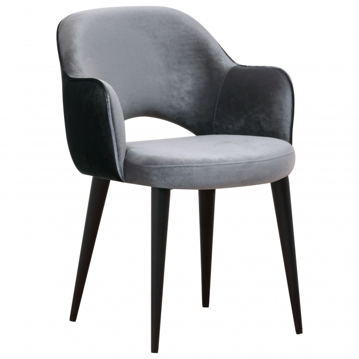 Scaun premium Farru poliester diverse culori si picioare metal negru, cu cotiere, S4483 KHAKI - Richmond Interiors [10]