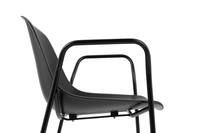 Scaun Resol Arm, Polipropilenă și Metal Negru - King Home [10]