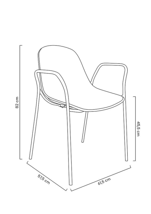 Scaun Resol Arm, Polipropilenă și Metal Negru - King Home [12]