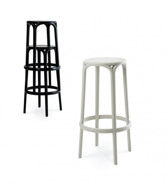 Scaun rotund bar fara brate Brooklin Ø 45x66 cm polipropilena, stil clasic, 65028 - Vondom [4]
