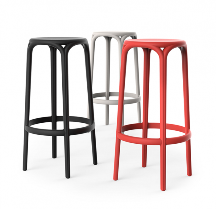 Scaun rotund bar fara brate Brooklin Ø 45x66 cm polipropilena, stil clasic, 65028 - Vondom [3]