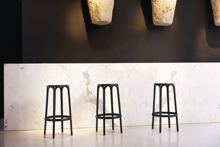 Scaun rotund bar fara brate Brooklin Ø 45x76 cm polipropilena, stil clasic, 65027 - Vondom [6]