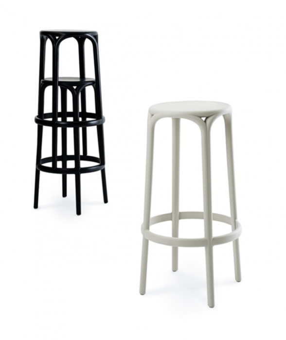 Scaun rotund bar fara brate Brooklin Ø 45x76 cm polipropilena, stil clasic, 65027 - Vondom [2]