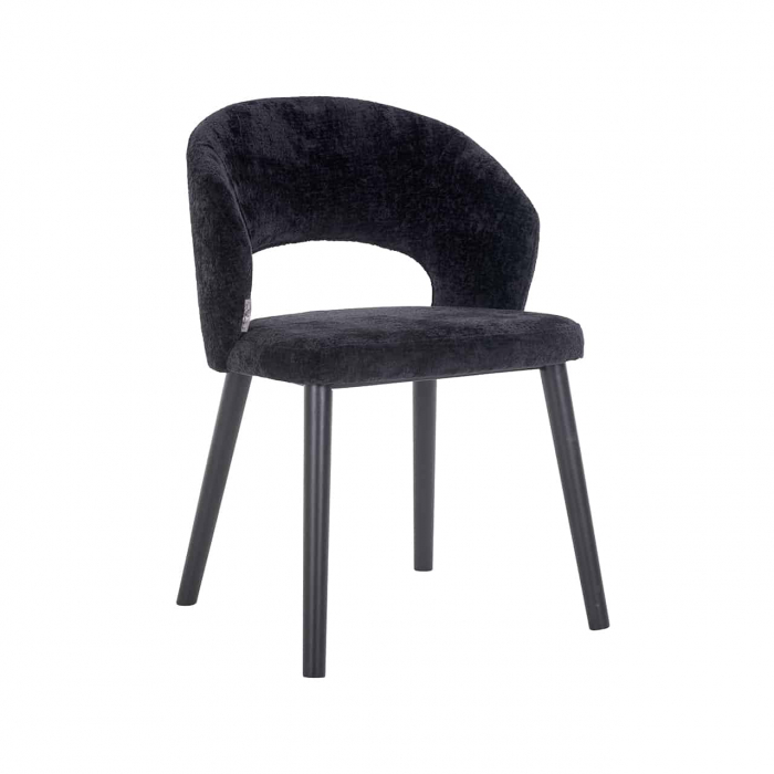 Scaun Savoy chenille negru (Bergen 809 chenille negru), S4560 BLACK CHENILLE - Richmond Interiors [1]