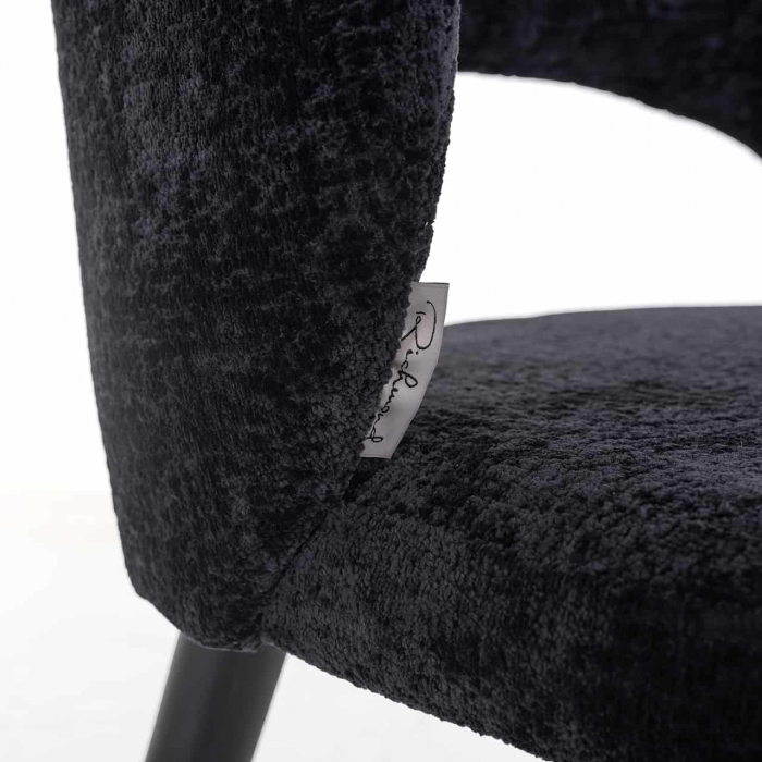 Scaun Savoy chenille negru (Bergen 809 chenille negru), S4560 BLACK CHENILLE - Richmond Interiors [5]