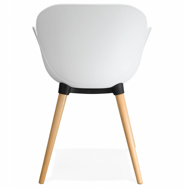 Scaun modern alb cu brate Sitwel stil scandinav, polipropilena / picioare lemn masiv, AC01440WH - Kokoon [4]