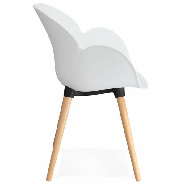 Scaun modern alb cu brate Sitwel stil scandinav, polipropilena / picioare lemn masiv, AC01440WH - Kokoon [3]