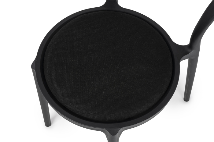 Scaun Slim 43,5x55,5x83 cm, Polipropilenă și Țesătură Negru - King Home [5]
