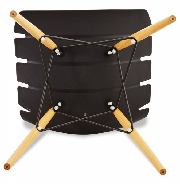 Scaun modern negru Strata premium stil scandinav, polipropilena / picioare lemn masiv, CH01200BL - Kokoon [13]