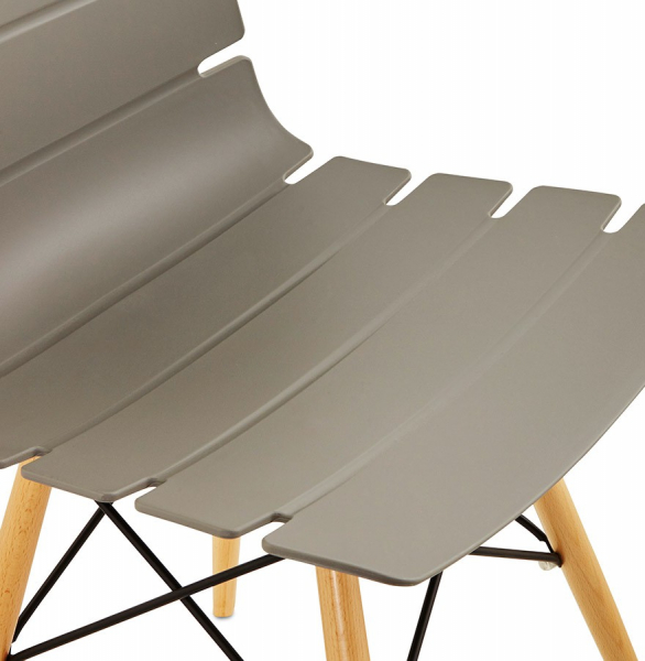 Scaun gri STRATA sezut din plastic, picioare lemn, CH01220GR - Kokoon [6]