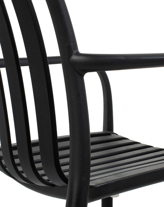 Scaun Strips Arm 56x60x80 cm, Polipropilenă Negru - Modesto Design [4]