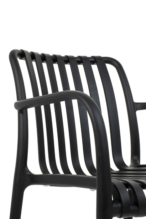 Scaun Strips Arm 56x60x80 cm, Polipropilenă Negru - Modesto Design [5]