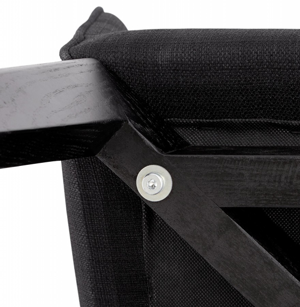 Scaun dining negru tapitat Takion Premium, material textil / picioare negre lemn masiv, AC01250BL - Kokoon [12]