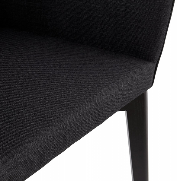 Scaun dining negru tapitat Takion Premium, material textil / picioare negre lemn masiv, AC01250BL - Kokoon [8]