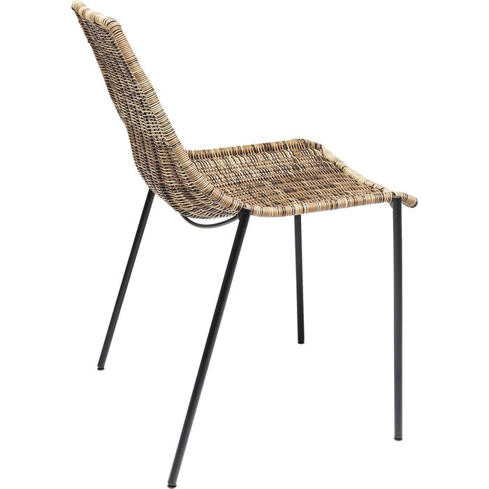 Scaun Tansania 53,5x56x81,5 cm, Plastic Care Imită Ratan Negru - Kare Design [2]