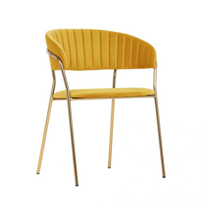Scaun tapitat velur diverse culori Becci Premium, picioare aurii metal, KH121100121.4 - King [55]