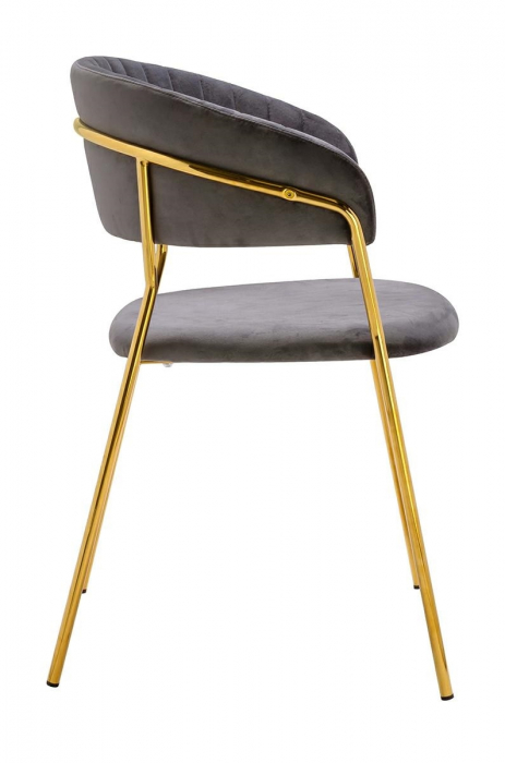 Scaun tapitat velur diverse culori Becci Premium, picioare aurii metal, KH121100121.4 - King [45]