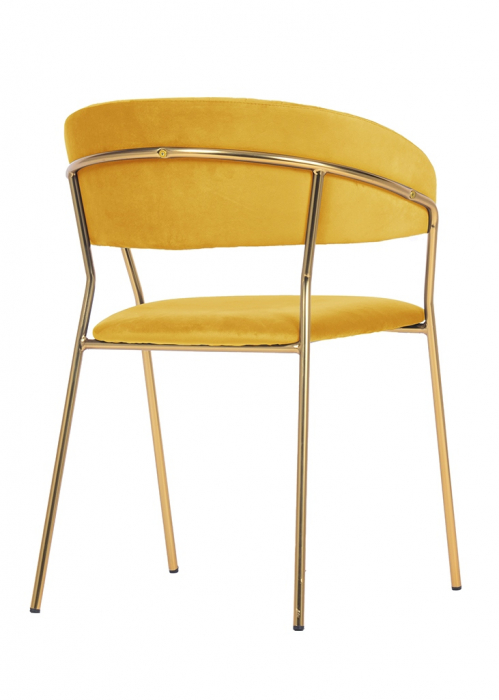 Scaun tapitat velur diverse culori Becci Premium, picioare aurii metal, KH121100121.4 - King [56]