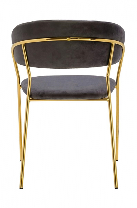 Scaun tapitat velur diverse culori Becci Premium, picioare aurii metal, KH121100121.4 - King [47]
