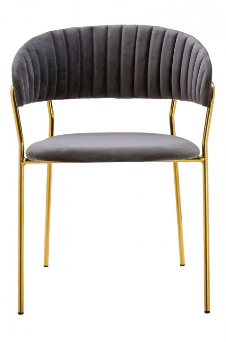 Scaun tapitat velur diverse culori Becci Premium, picioare aurii metal, KH121100121.4 - King [48]