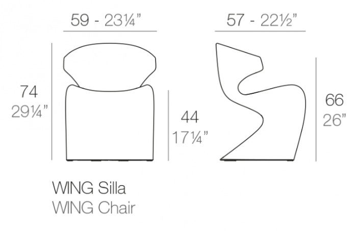 Scaun terasa Wing fara brate 59x57x74 cm cu iluminare LED, polipropilena, design modern, 53034F - Vondom [3]