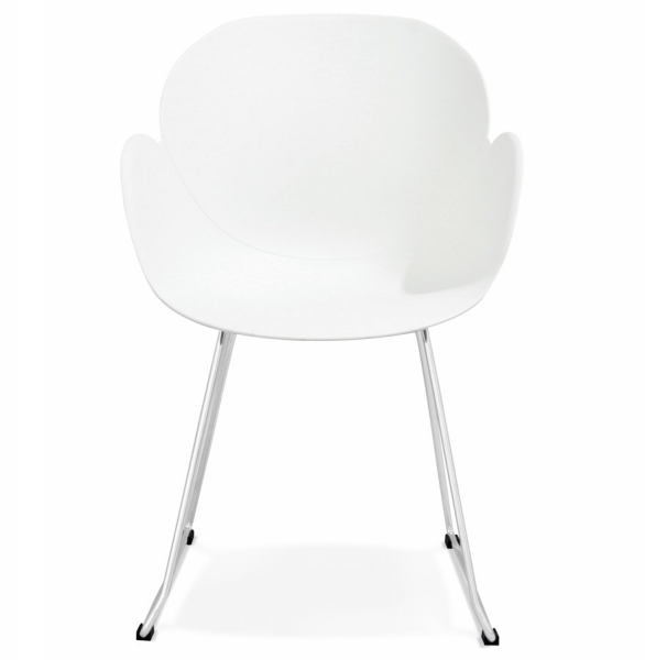 Scaun modern alb Testa premium, polipropilena / picioare subtiri otel crom, AC01410WH - Kokoon [2]