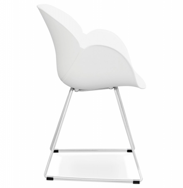 Scaun modern alb Testa premium, polipropilena / picioare subtiri otel crom, AC01410WH - Kokoon [3]