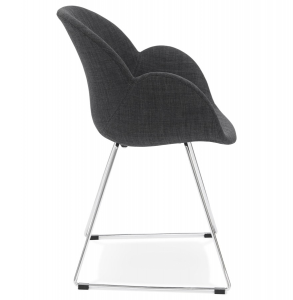 Scaun design living Texina premium material textil negru / otel crom, AC01430DG - Kokoon [3]