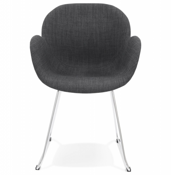 Scaun design living Texina premium material textil negru / otel crom, AC01430DG - Kokoon [2]