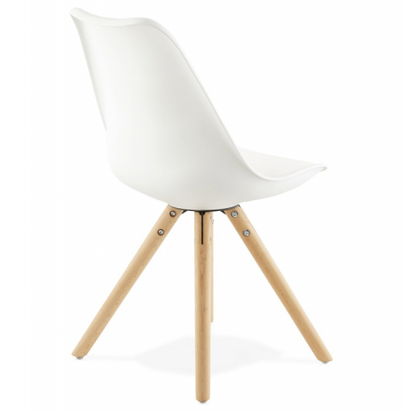 Scaun alb Tolik Premium stil scandinav, polipropilena / piele ecologica, picioare lemn masiv, CH01240WHWH - Kokoon [4]