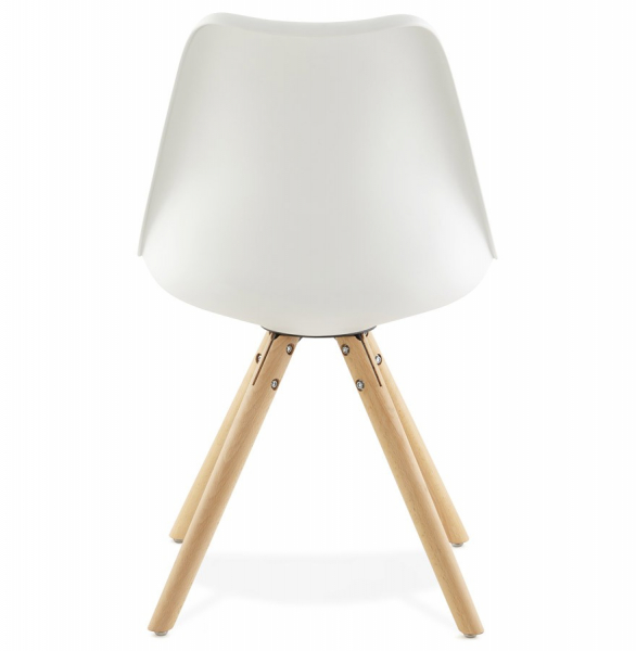 Scaun alb Tolik Premium stil scandinav, polipropilena / piele ecologica, picioare lemn masiv, CH01240WHWH - Kokoon [5]