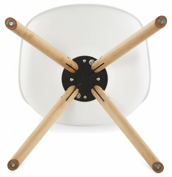Scaun alb Tolik Premium stil scandinav, polipropilena / piele ecologica, picioare lemn masiv, CH01240WHWH - Kokoon [13]