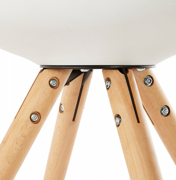 Scaun alb Tolik Premium stil scandinav, polipropilena / piele ecologica, picioare lemn masiv, CH01240WHWH - Kokoon [9]
