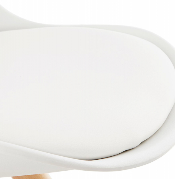 Scaun alb Tolik Premium stil scandinav, polipropilena / piele ecologica, picioare lemn masiv, CH01240WHWH - Kokoon [7]