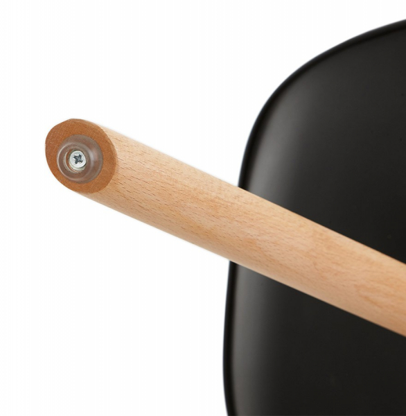 Scaun dining negru Tolik Premium stil scandinav, polipropilena / piele ecologica, picioare lemn masiv, CH01250BLBL - Kokoon [12]