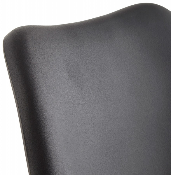 Scaun dining negru Tolik Premium stil scandinav, polipropilena / piele ecologica, picioare lemn masiv, CH01250BLBL - Kokoon [8]