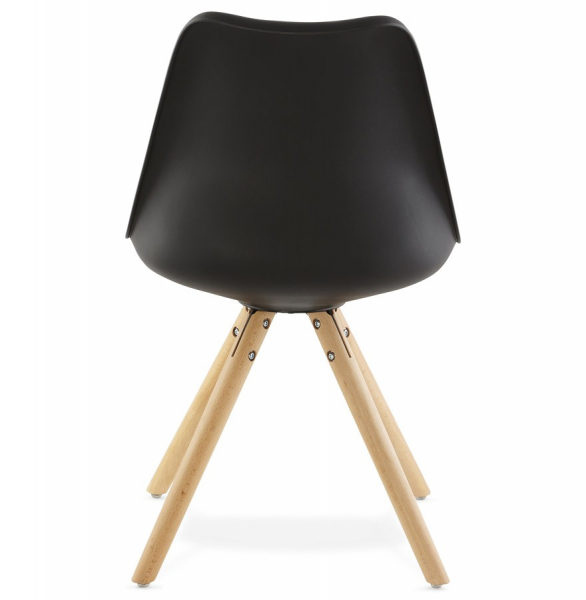 Scaun dining negru Tolik Premium stil scandinav, polipropilena / piele ecologica, picioare lemn masiv, CH01250BLBL - Kokoon [5]
