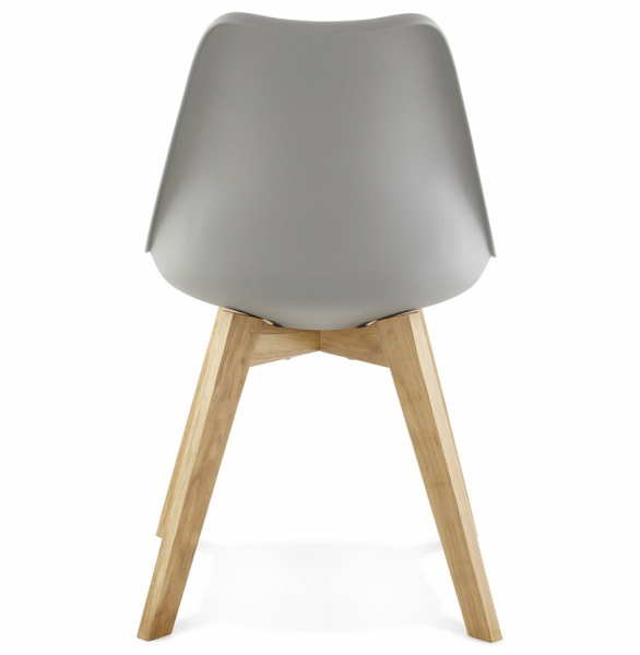 Scaun modern gri Tolik Premium stil scandinav, polipropilena / piele ecologica, picioare lemn masiv, CH01260GRGR - Kokoon [5]