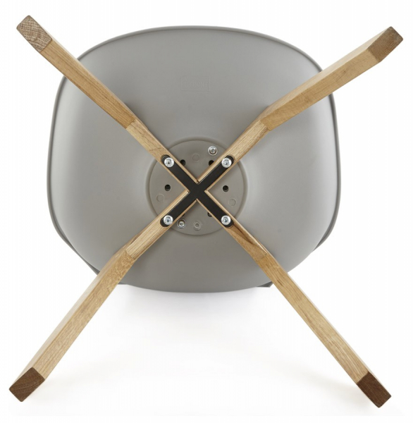 Scaun modern gri Tolik Premium stil scandinav, polipropilena / piele ecologica, picioare lemn masiv, CH01260GRGR - Kokoon [12]