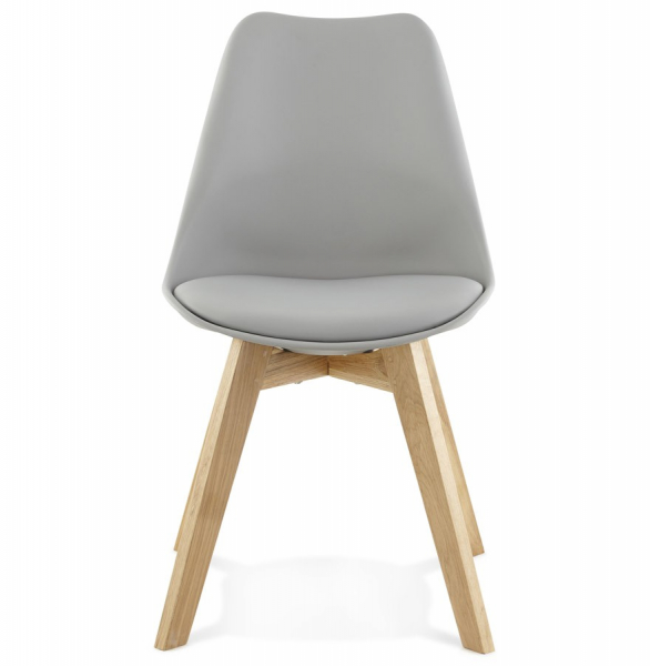 Scaun modern gri Tolik Premium stil scandinav, polipropilena / piele ecologica, picioare lemn masiv, CH01260GRGR - Kokoon [2]