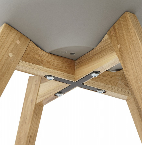 Scaun modern gri Tolik Premium stil scandinav, polipropilena / piele ecologica, picioare lemn masiv, CH01260GRGR - Kokoon [10]
