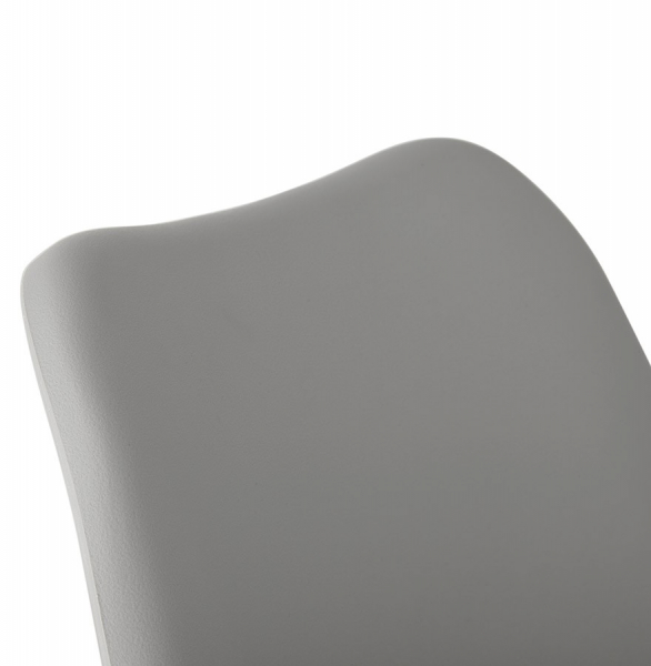 Scaun modern gri Tolik Premium stil scandinav, polipropilena / piele ecologica, picioare lemn masiv, CH01260GRGR - Kokoon [8]