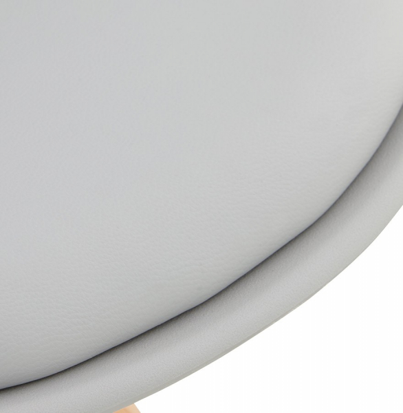 Scaun modern dining gri Tolik Premium stil scandinav, polipropilena / piele ecologica, picioare lemn masiv, CH01270GRGR - Kokoon [7]