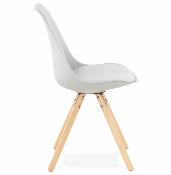 Scaun modern dining gri Tolik Premium stil scandinav, polipropilena / piele ecologica, picioare lemn masiv, CH01270GRGR - Kokoon [3]