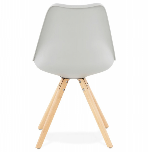 Scaun modern dining gri Tolik Premium stil scandinav, polipropilena / piele ecologica, picioare lemn masiv, CH01270GRGR - Kokoon [5]
