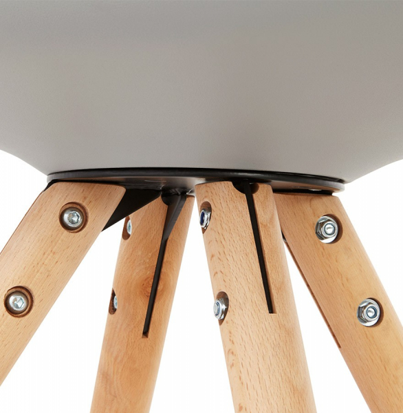 Scaun modern dining gri Tolik Premium stil scandinav, polipropilena / piele ecologica, picioare lemn masiv, CH01270GRGR - Kokoon [10]